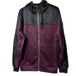 AKADEMICS TECH FLEECE MAROON GREY BLACK MEN ZIP UP JACKET SIZE XL BRAND NEW